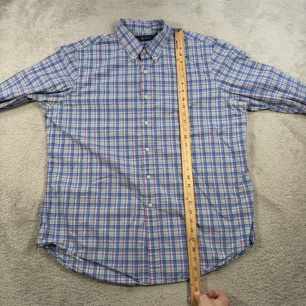 Polo Ralph Lauren Shirt Mens XL Blue Plaid Long Sleeve Button Down Pony Cotton - Picture 6 of 8
